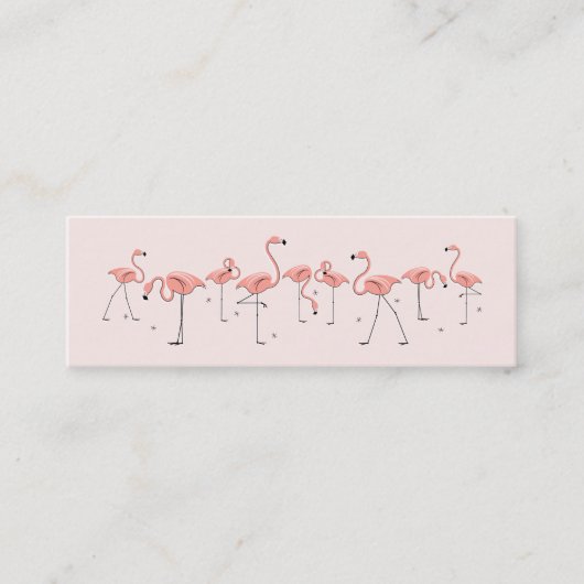 Flamingos Pink Line visitekaartje side text skinny (Voorkant)