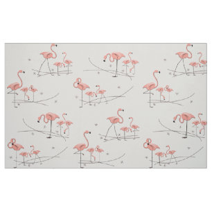 Flamingos Pink Meervoudig groot patroon Stof