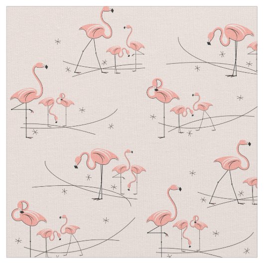 Flamingos Pink Multi fabric Stof (Close Up)