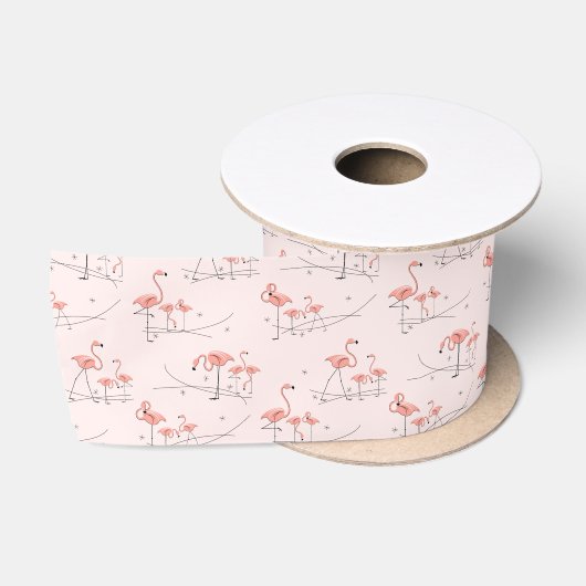 Flamingos Pink Multi-Ribbon satin Satijnen Lint (Spoel)