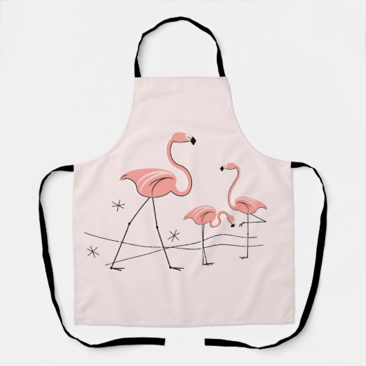 Flamingos Pink Trio 2 apron Schort (Voorkant)