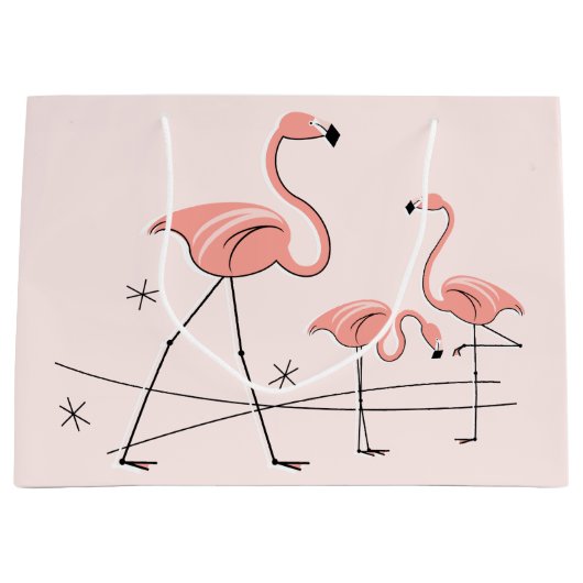 Flamingos Pink Trio 2 cadeau grote tas Groot Cadeauzakje (Voorkant)