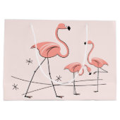 Flamingos Pink Trio 2 cadeau grote tas Groot Cadeauzakje (Achterkant)
