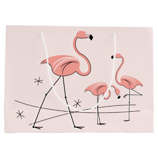 Flamingos Pink Trio 2 cadeau grote tas Groot Cadeauzakje (Achterkant)