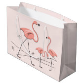 Flamingos Pink Trio 2 cadeau grote tas Groot Cadeauzakje (Achterkant Gekanteld)