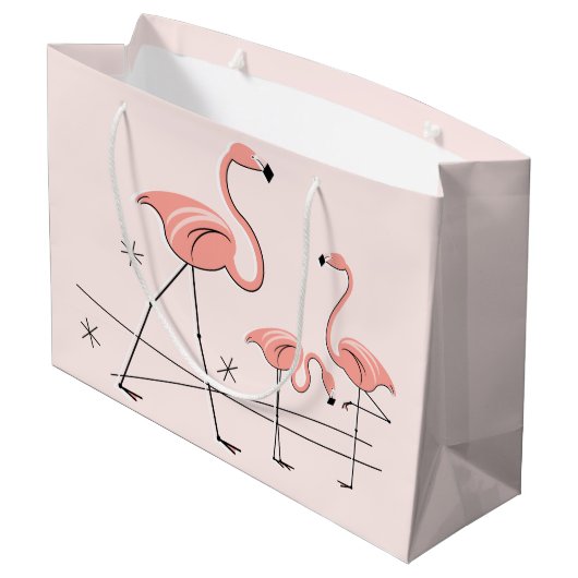 Flamingos Pink Trio 2 cadeau grote tas Groot Cadeauzakje (Achterkant Gekanteld)