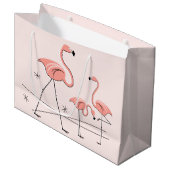 Flamingos Pink Trio 2 cadeau grote tas Groot Cadeauzakje (Voorkant Gekanteld)