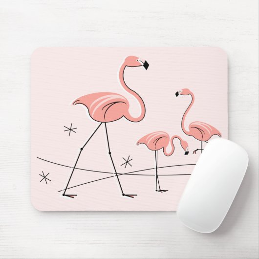 Flamingos Pink Trio 2 mousepad Muismat (Met muis)