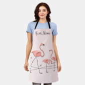 Flamingos Pink Trio 2 Name Apron Schort (Gedragen)