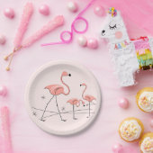 Flamingos Pink Trio 2 papieren bord (Feest)