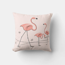 Flamingos Pink Trio 2 roze achterste vierkant Kussen