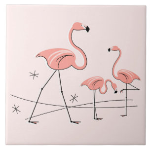 Flamingos Pink Trio 2 tegel Tegeltje