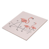 Flamingos Pink Trio 2 tegel Tegeltje (Zijkant)