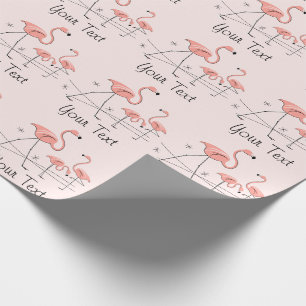 Flamingos Pink Trio 2 Tekst verpakkingspapier Cadeaupapier
