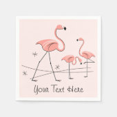 Flamingos Pink Trio 2 Tekstpapier servetten (Voorkant)