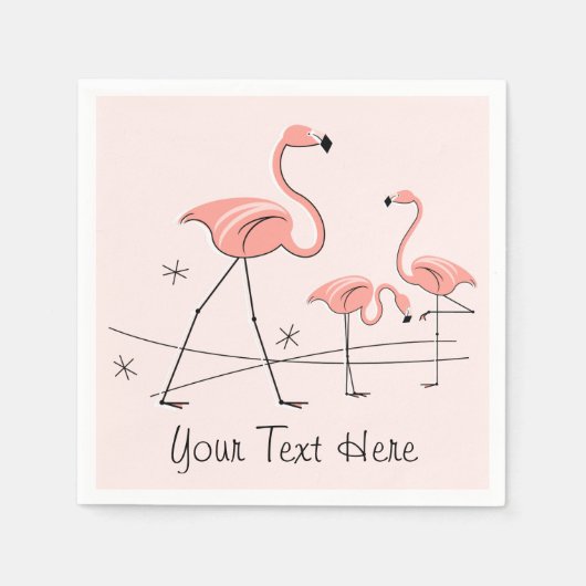 Flamingos Pink Trio 2 Tekstpapier servetten (Voorkant)
