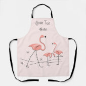 Flamingos Pink Trio 2 Text Apron Schort (Voorkant)