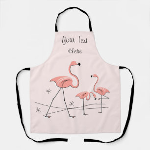 Flamingos Pink Trio 2 Text Apron Schort