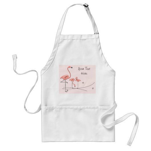 Flamingos Pink Trio 2 Text Apron Standaard Schort (Voorkant)