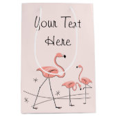 Flamingos Pink Trio 2 Text gift medium Medium Cadeauzakje (Voorkant)