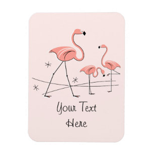 Flamingos Pink Trio 2 Text magneet flexibel