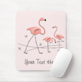 Flamingos Pink Trio 2 "Text" mousepad Muismat (Met muis)