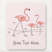 Flamingos Pink Trio 2 "Text" mousepad Muismat (Voorkant)