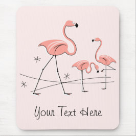 Flamingos Pink Trio 2 "Text" mousepad Muismat