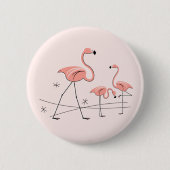 Flamingos Pink Trio 2-toets Ronde Button 5,7 Cm (Voorkant)