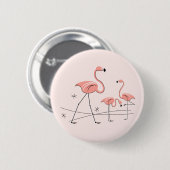 Flamingos Pink Trio 2-toets Ronde Button 5,7 Cm (Voorkant /achterkant)