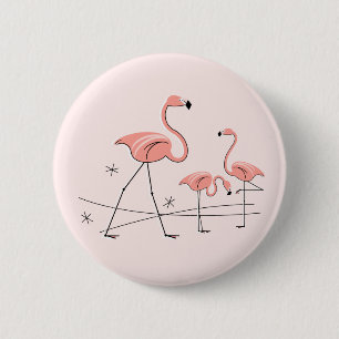 Flamingos Pink Trio 2-toets Ronde Button 5,7 Cm