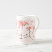 Flamingos Pink Trio 3 bone china mok (Voorkant rechts)