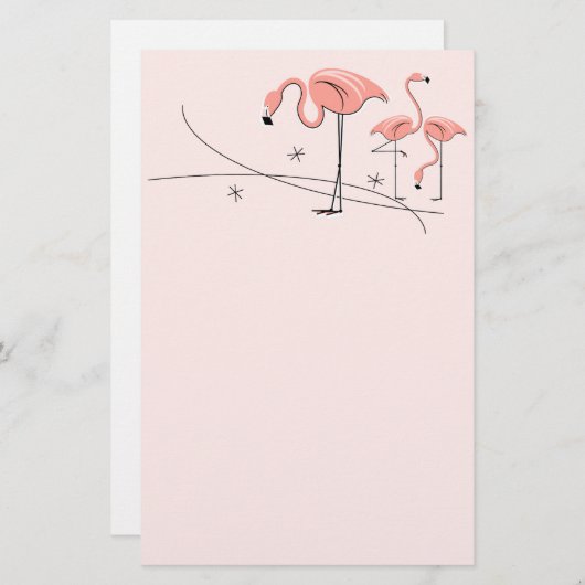 Flamingos Pink Trio 3 Briefpapier (Voorkant / Achterkant)