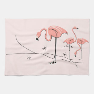 Flamingos Pink Trio 3 keukenhanddoek