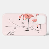 Flamingos Pink Trio 3 'Monogram' iPad case (Achterkant (horizontaal))