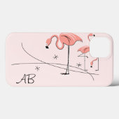 Flamingos Pink Trio 3 'Monogram' iPad Mini hoesje (Achterkant (horizontaal))