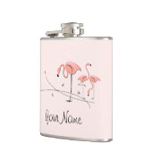 Flamingos Pink Trio 3 Naam omwikkelde kolf Heupfles (Links)