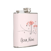 Flamingos Pink Trio 3 Naam omwikkelde kolf Heupfles (Rechts)