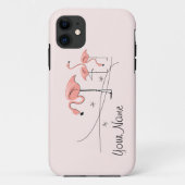 Flamingos Pink Trio 3 'Name' iPhone 11 hoesje (Achterkant)