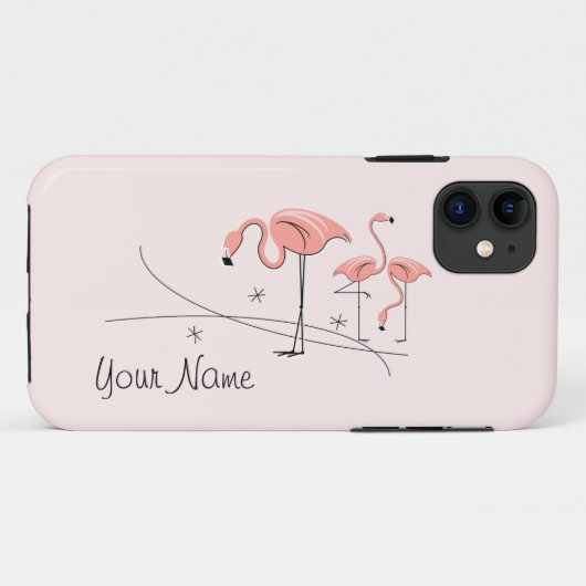 Flamingos Pink Trio 3 'Name' iPhone 11 hoesje (Achterkant (horizontaal))