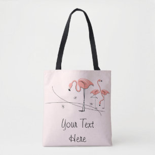 Flamingos Pink Trio 3 Tekst over tas