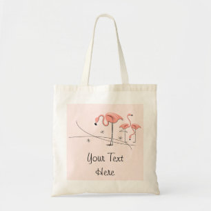 Flamingos Pink Trio 3 "Text" canvas tas