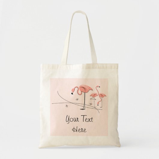 Flamingos Pink Trio 3 "Text" canvas tas (Voorkant)