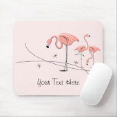 Flamingos Pink Trio 3 "Text" mousepad Muismat (Met muis)