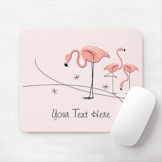 Flamingos Pink Trio 3 "Text" mousepad Muismat (Met muis)