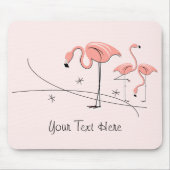 Flamingos Pink Trio 3 "Text" mousepad Muismat (Voorkant)