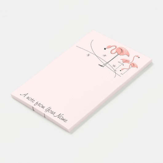 Flamingos Pink Trio 3 "Text" Post-it® Notes (Schuin)