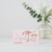 Flamingos Pink Trio 3 visitekaartje (Staand voorkant)