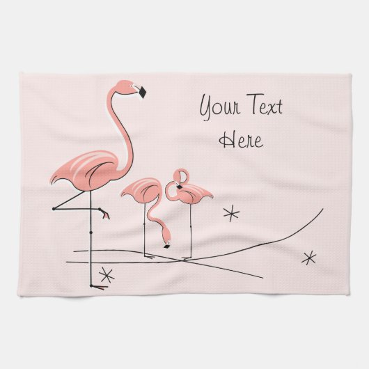 Flamingos Pink Trio 4 keukenhanddoek (Horizontaal)