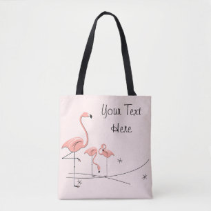 Flamingos Pink Trio 4 Tekst over tas